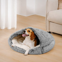 Niche semi-ouverte confortable et sûre en tissu coton doux pour animaux