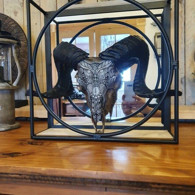 Crâne de bélier sculpté