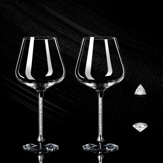Crystal Glass Set of 2 – Elegant Wine Glasses | Tall & Luxurious for Parties & Events