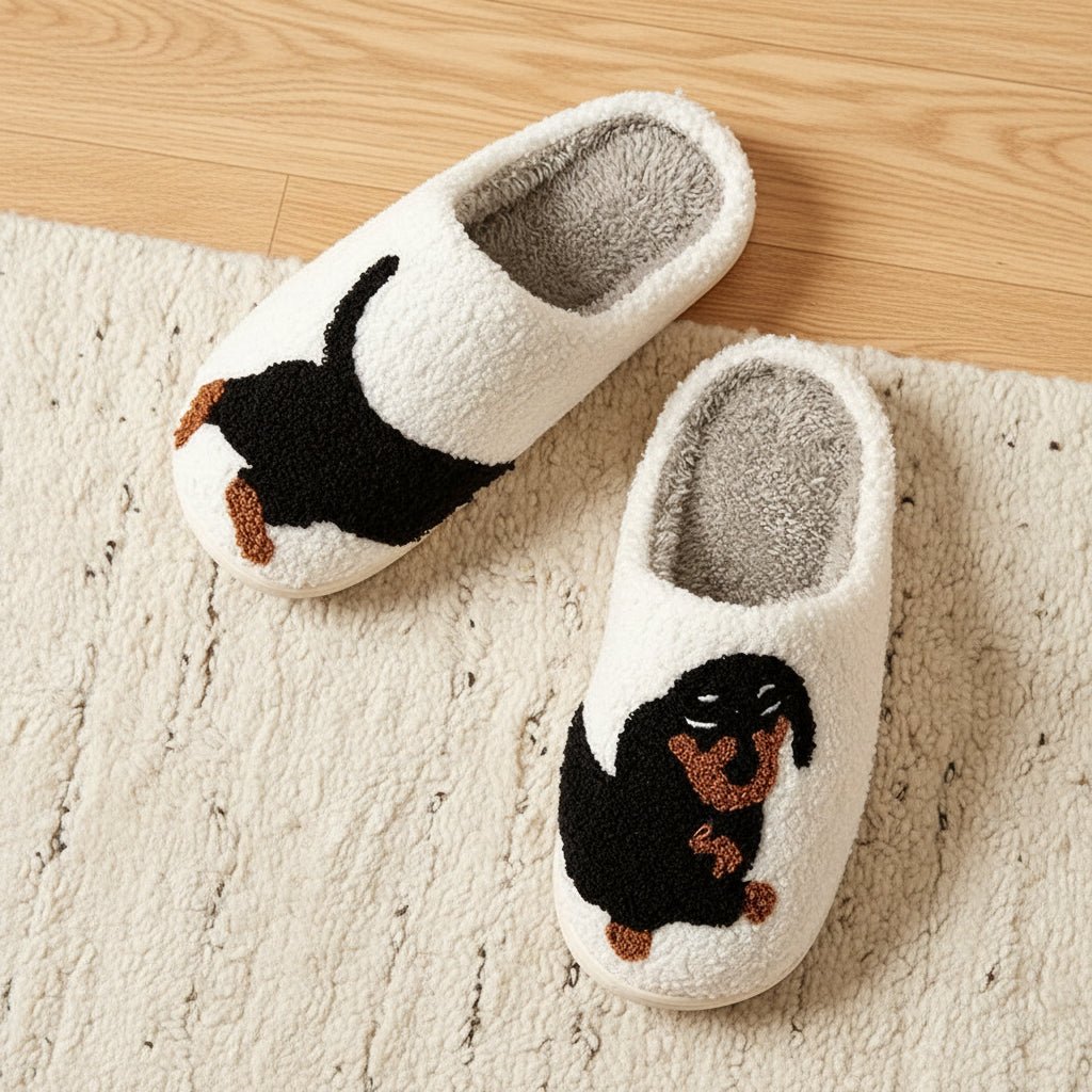 DACHTOES – Cozy Dachshund Slippers for Women – Light Winter Comfort