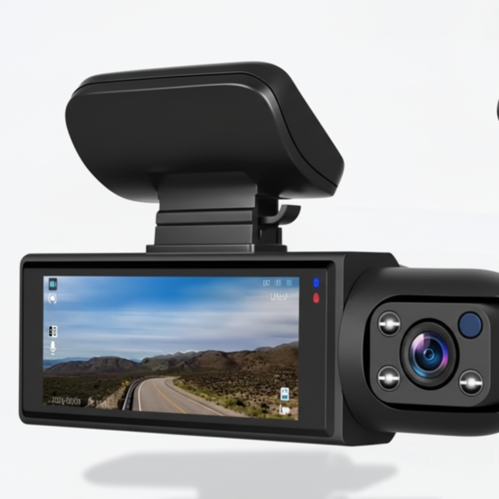 Dashcam automobile 3 canaux Full HD avec caméra de recul et vision nocturne