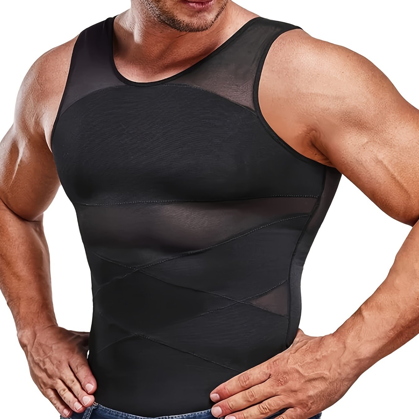 Débardeur de compression pour homme | Haut sans manches moulant pour une silhouette définie | Look quotidien moderne