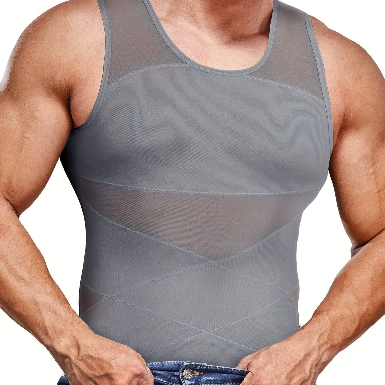 Débardeur de compression pour homme | Haut sans manches moulant pour une silhouette définie | Look quotidien moderne