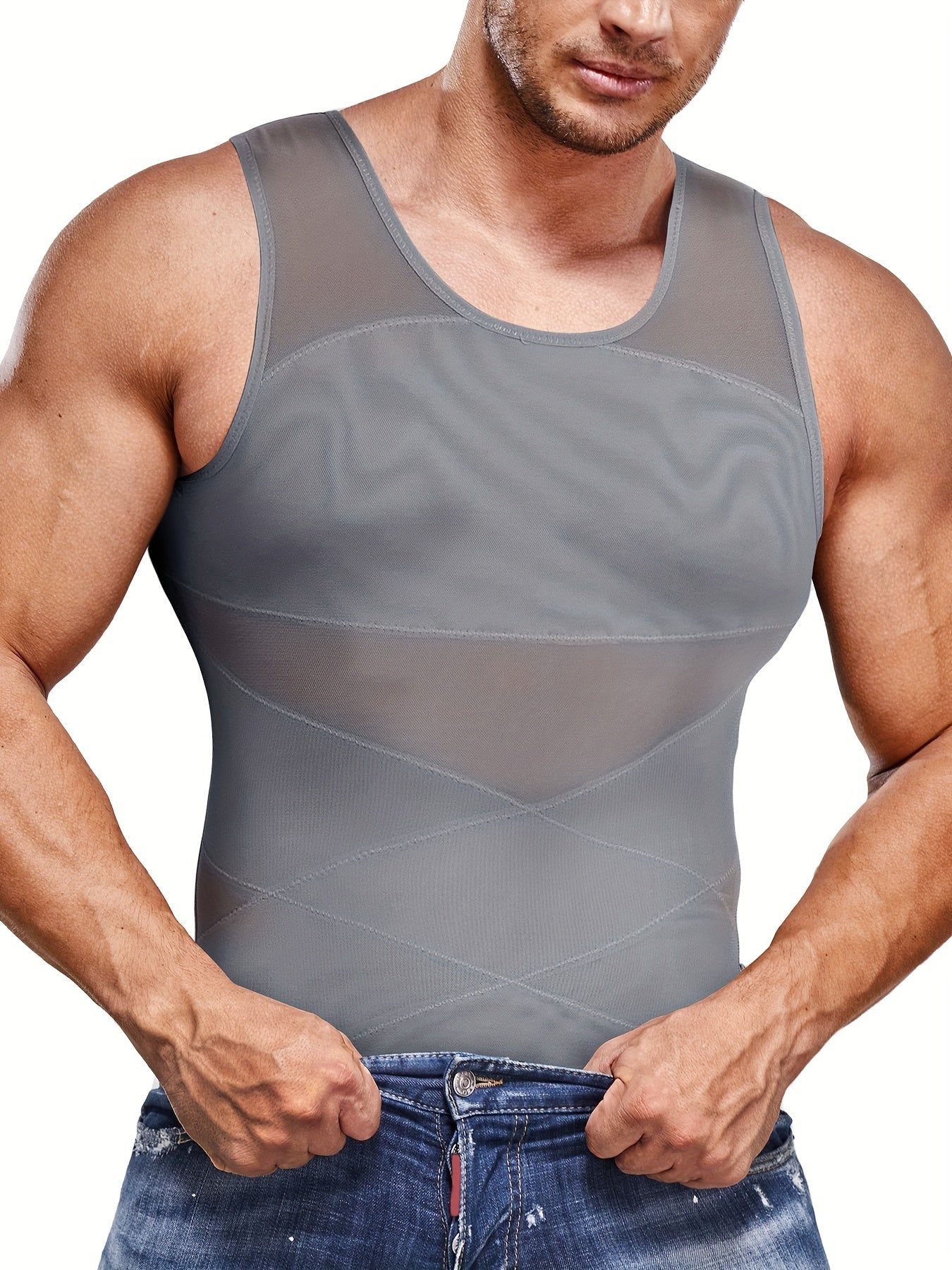 Débardeur de compression pour homme | Haut sans manches moulant pour une silhouette définie | Look quotidien moderne