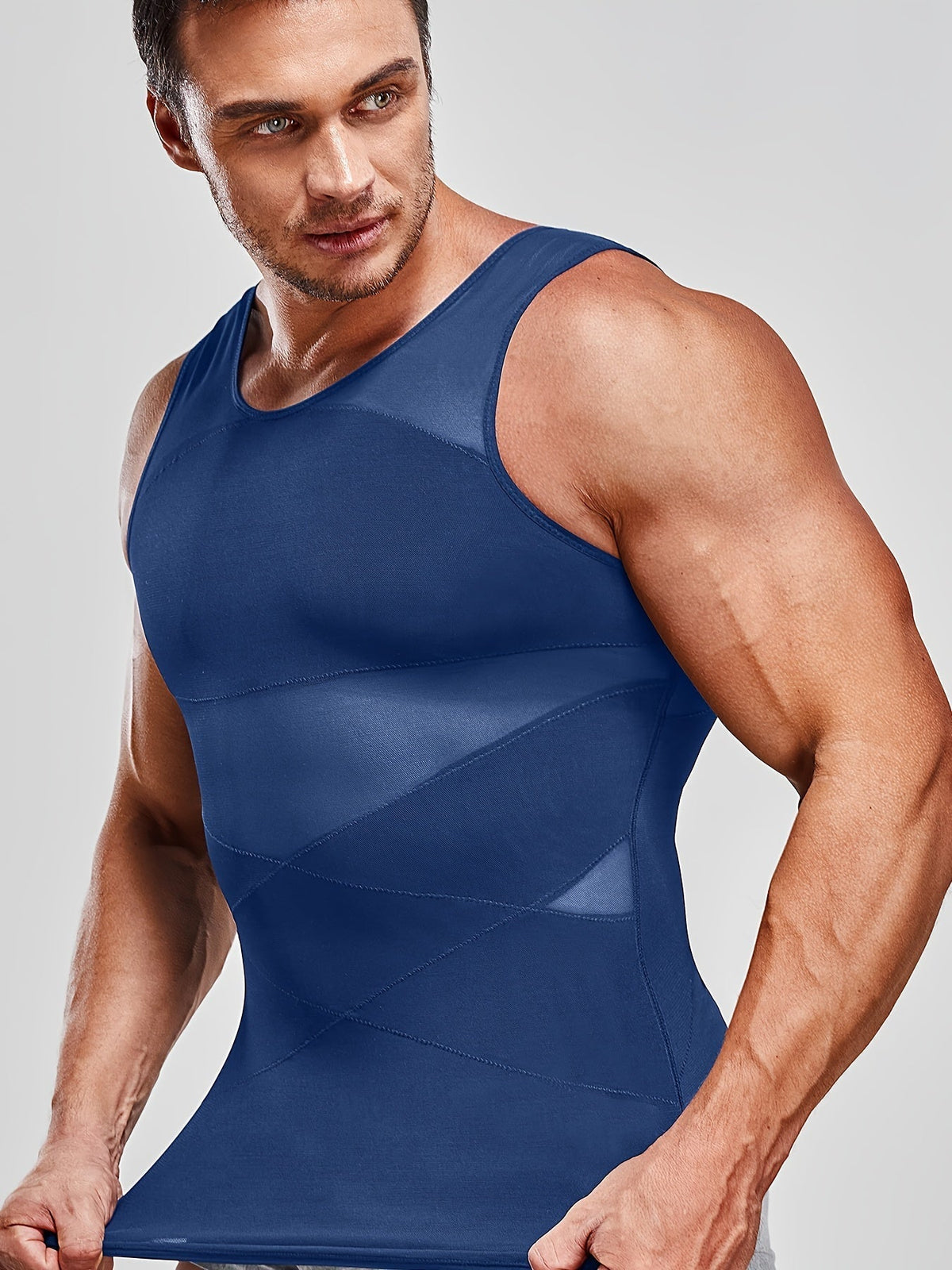 Débardeur de compression pour homme | Haut sans manches moulant pour une silhouette définie | Look quotidien moderne