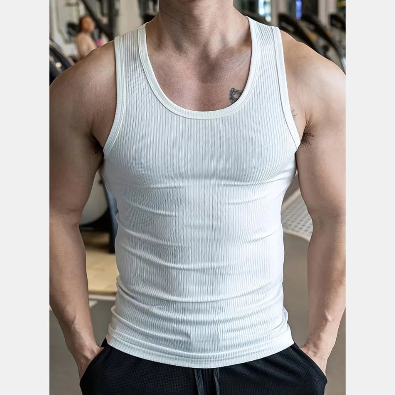 Débardeur de sport côtelé coupe ajustée Slim Fit