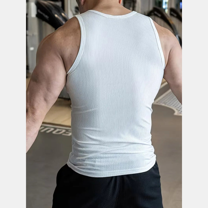 Débardeur de sport côtelé coupe ajustée Slim Fit