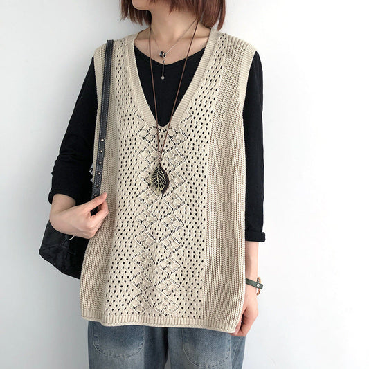 Débardeur en maille pour femme style chic et décontracté coupe oversize