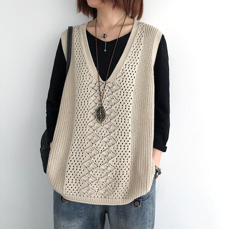 Débardeur en maille pour femme style chic et décontracté coupe oversize