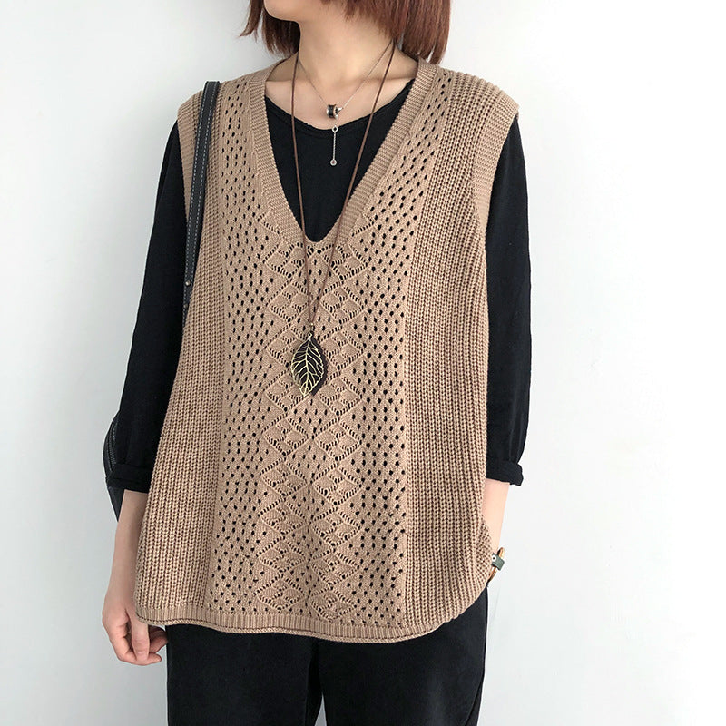 Débardeur en maille pour femme style chic et décontracté coupe oversize