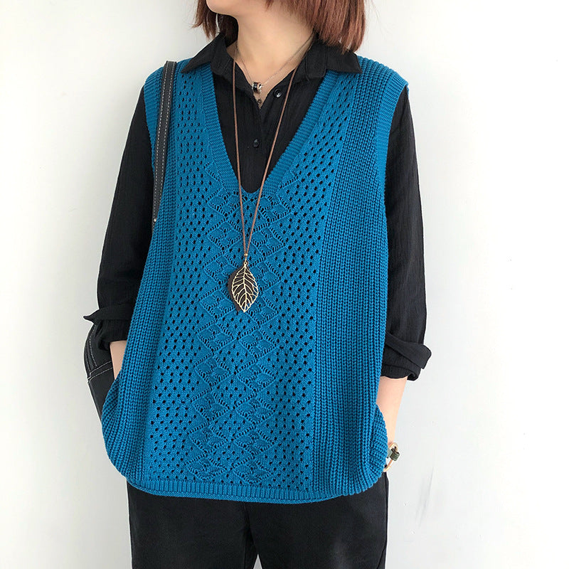 Débardeur en maille pour femme style chic et décontracté coupe oversize