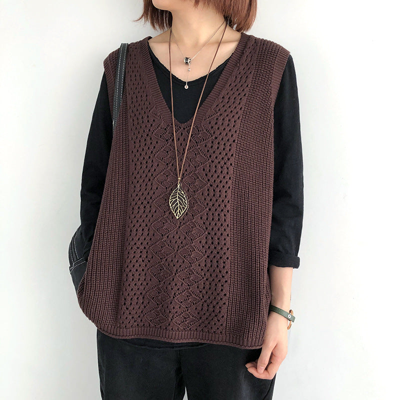 Débardeur en maille pour femme style chic et décontracté coupe oversize