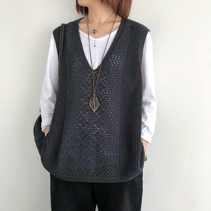 Débardeur en maille pour femme style chic et décontracté coupe oversize