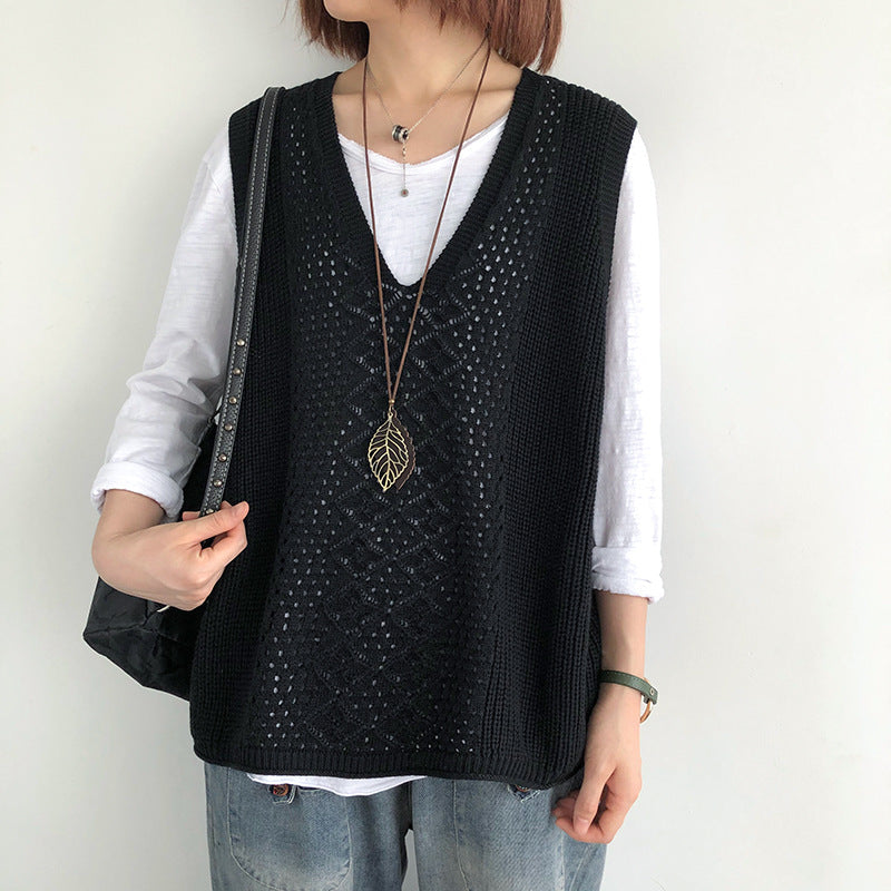 Débardeur en maille pour femme style chic et décontracté coupe oversize