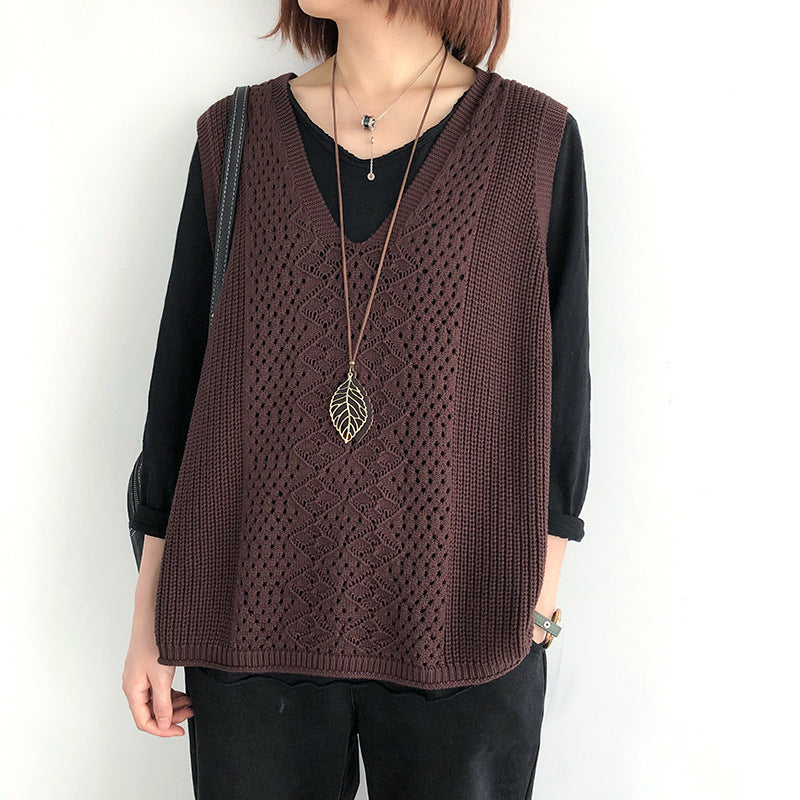 Débardeur en maille pour femme style chic et décontracté coupe oversize