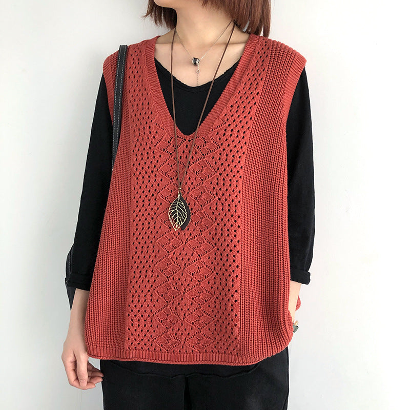 Débardeur en maille pour femme style chic et décontracté coupe oversize