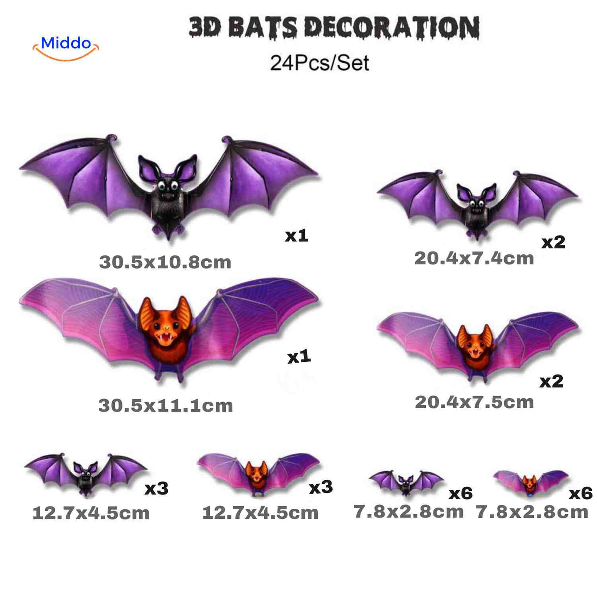 Décoration Halloween 3D, lumière LED et stickers muraux