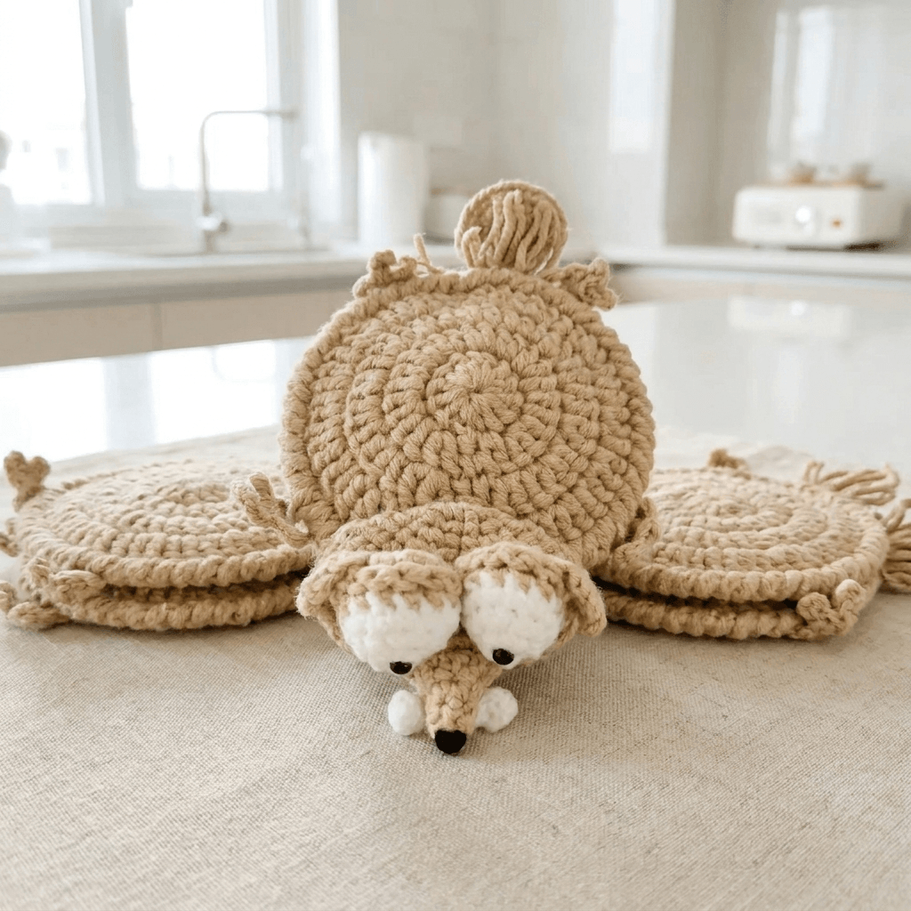 Dessous-de-verre au crochet motif animal