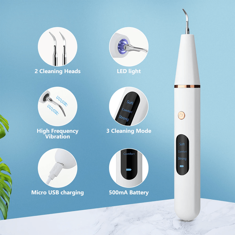 Détartrant et nettoyeur à ultrasons électrique pour dents