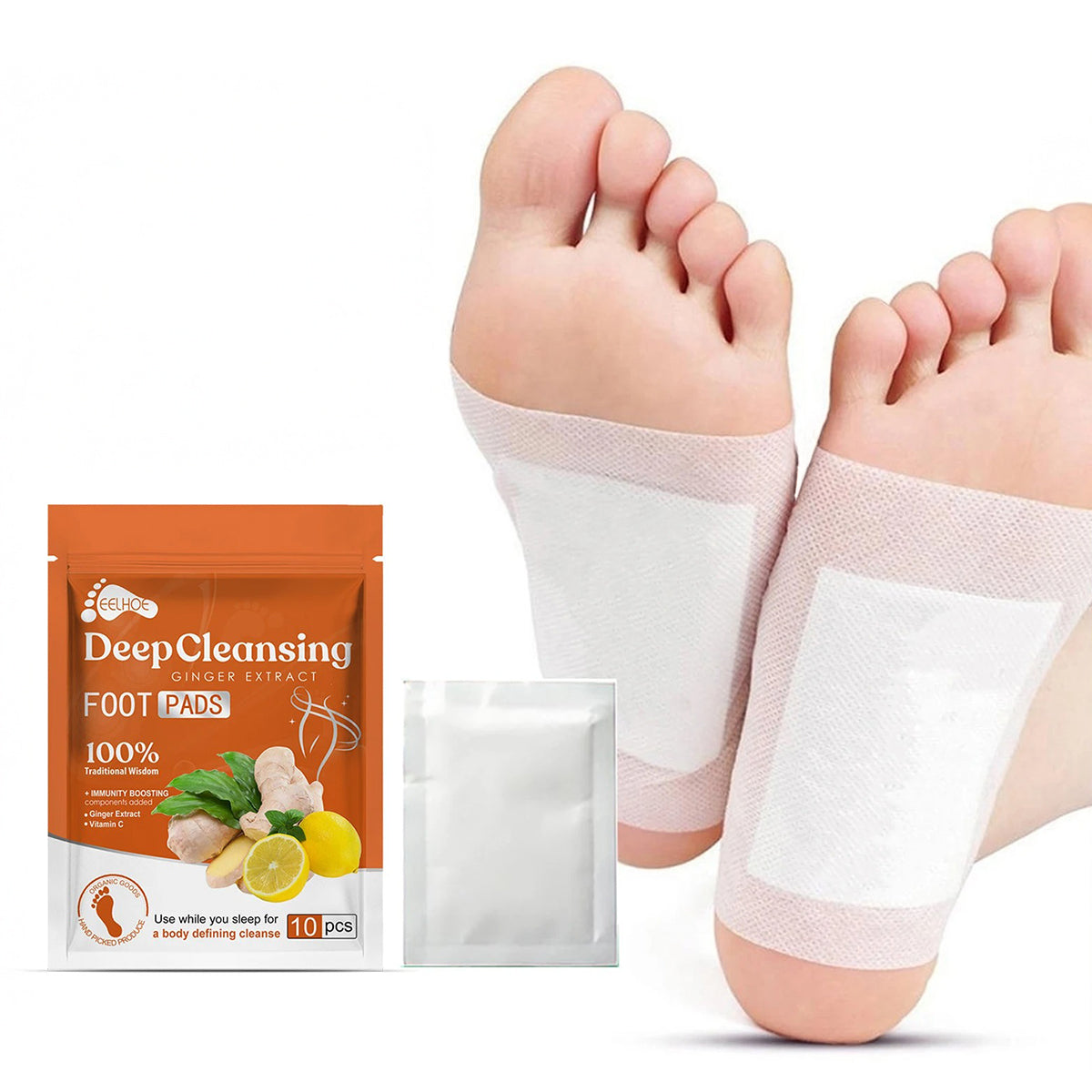 Detox Foot Patches - Ginger and Bamboo Vinegar 10 pcs