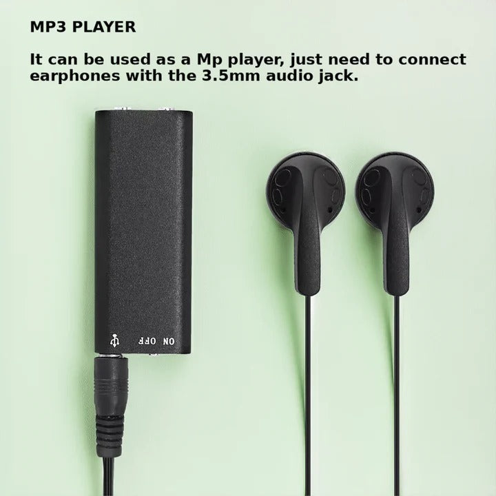Dictaphone compact à activation vocale avec mémoire intégrée