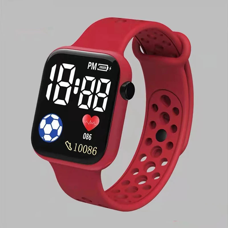 Digital Sports Watch for Kids – Waterproof Silicone Strap with Backlit Dial and Stopwatch Function