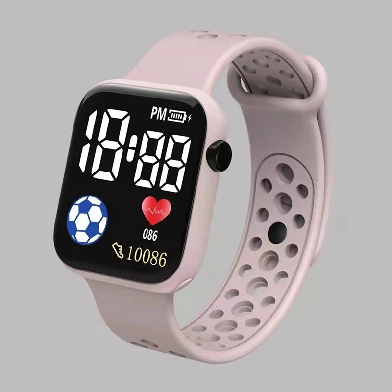 Digital Sports Watch for Kids – Waterproof Silicone Strap with Backlit Dial and Stopwatch Function