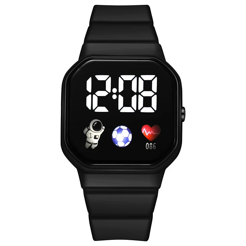 Digital Sports Watch for Kids – Waterproof Silicone Strap with Backlit Dial and Stopwatch Function