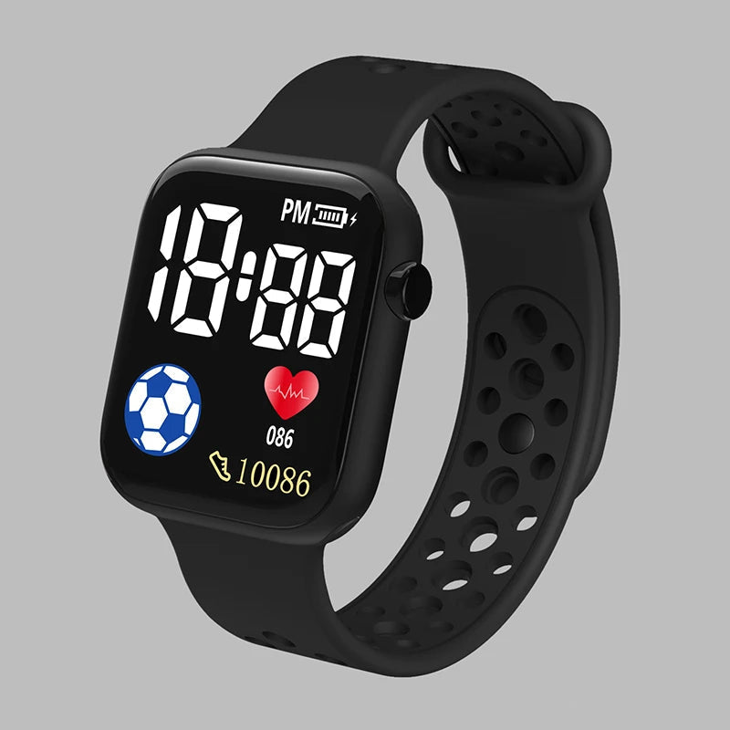 Digital Sports Watch for Kids – Waterproof Silicone Strap with Backlit Dial and Stopwatch Function