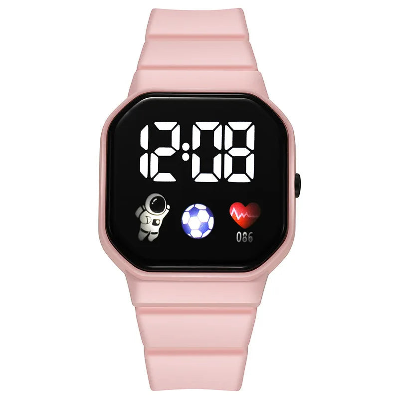 Digital Sports Watch for Kids – Waterproof Silicone Strap with Backlit Dial and Stopwatch Function