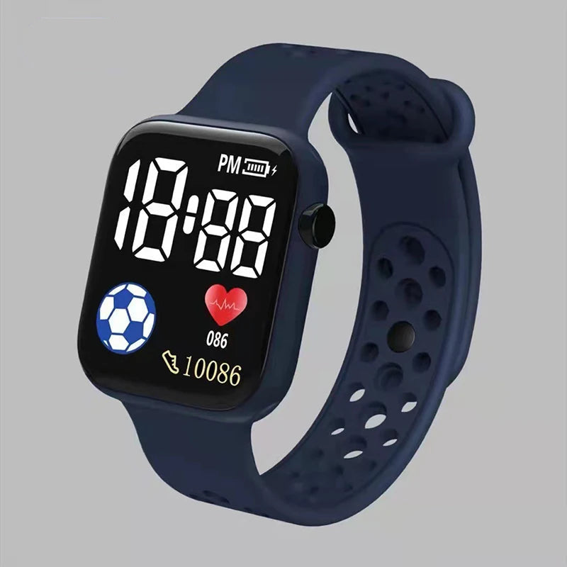 Digital Sports Watch for Kids – Waterproof Silicone Strap with Backlit Dial and Stopwatch Function