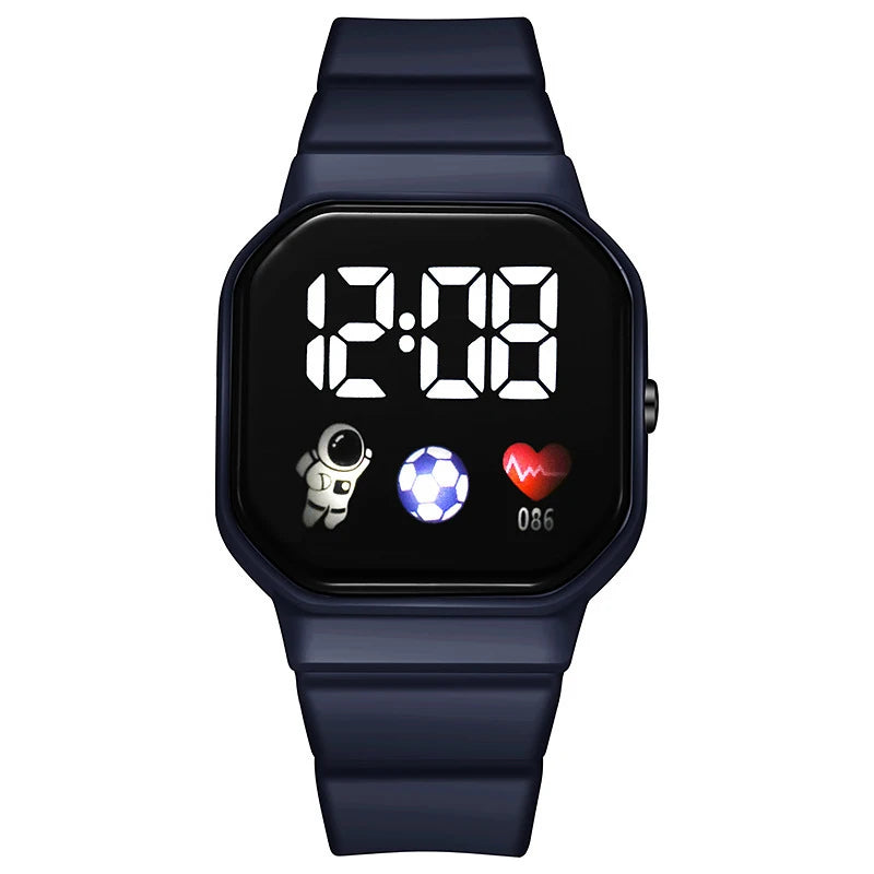 Digital Sports Watch for Kids – Waterproof Silicone Strap with Backlit Dial and Stopwatch Function
