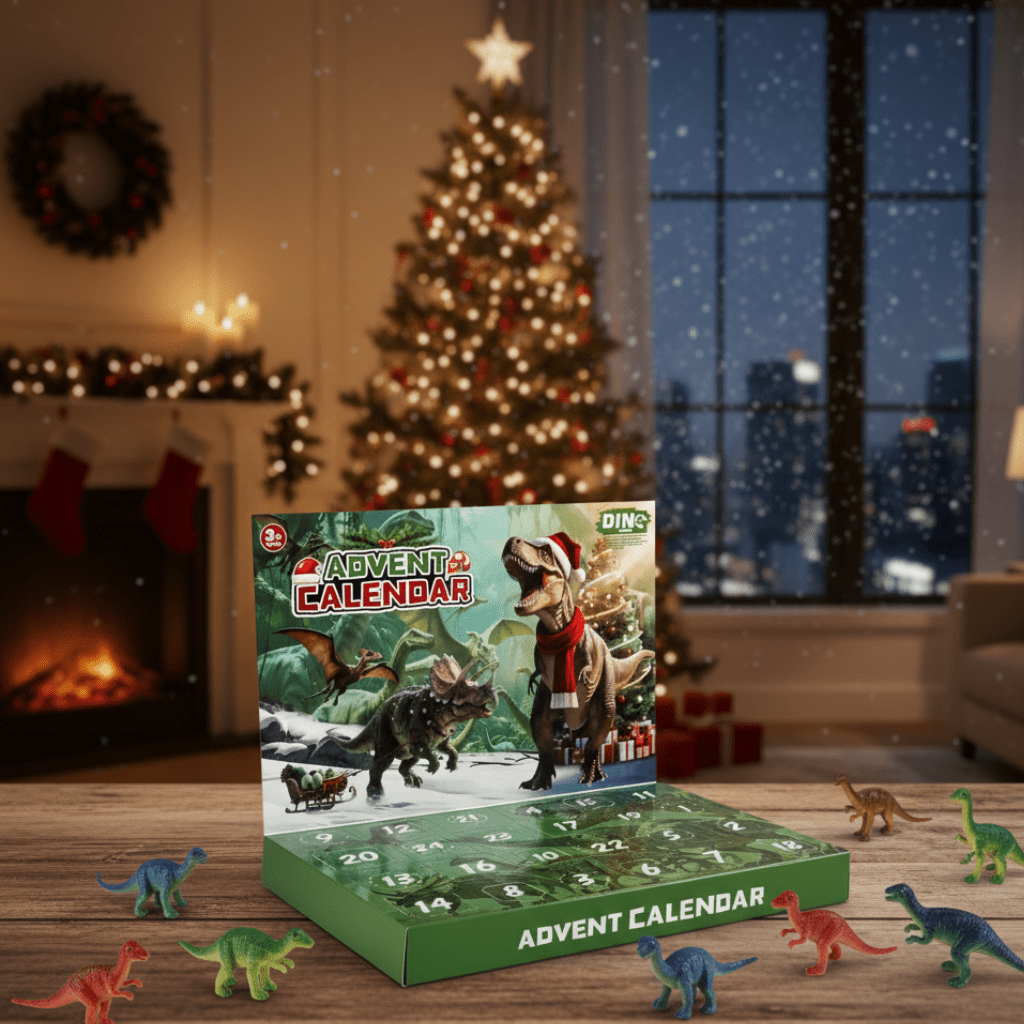 DINOQUEST 2025 – Christmas Countdown Calendar with 24 Dino Toys