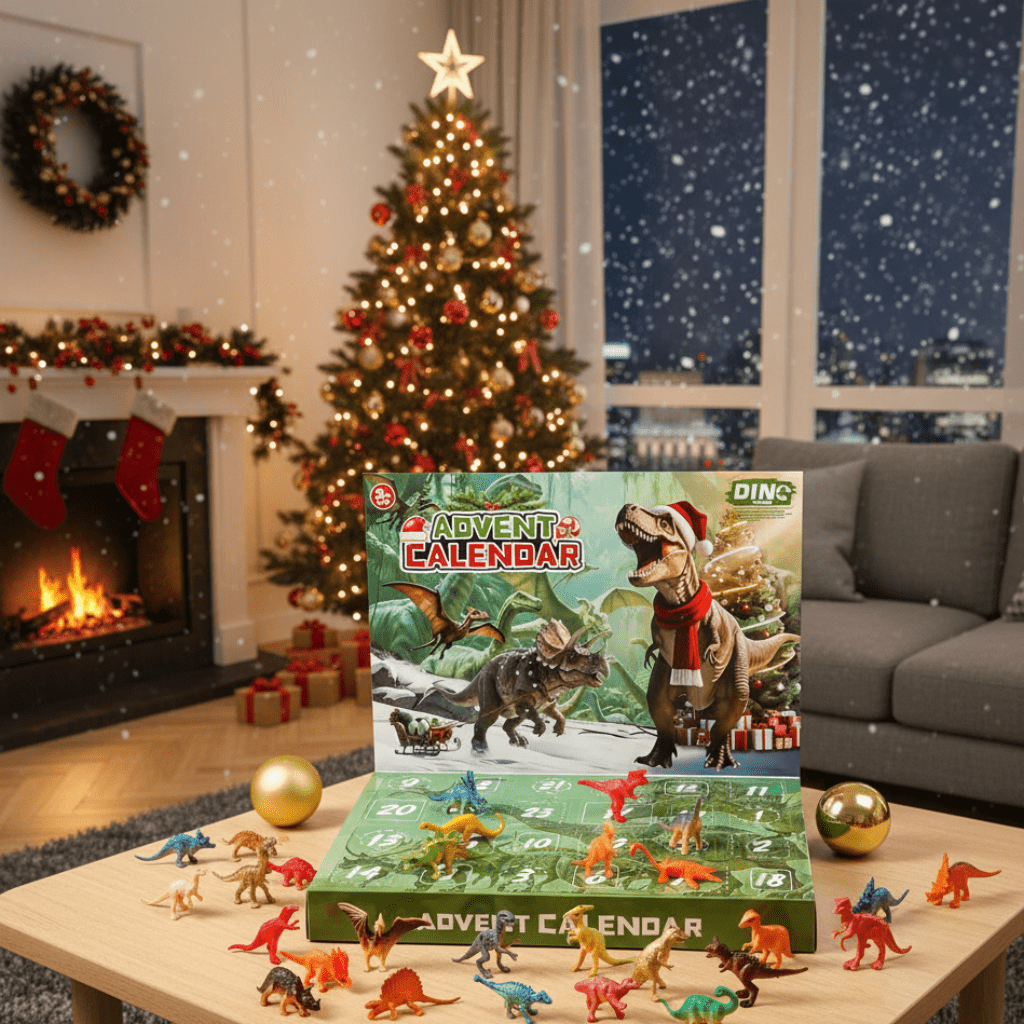 DINOQUEST 2025 – Christmas Countdown Calendar with 24 Dino Toys