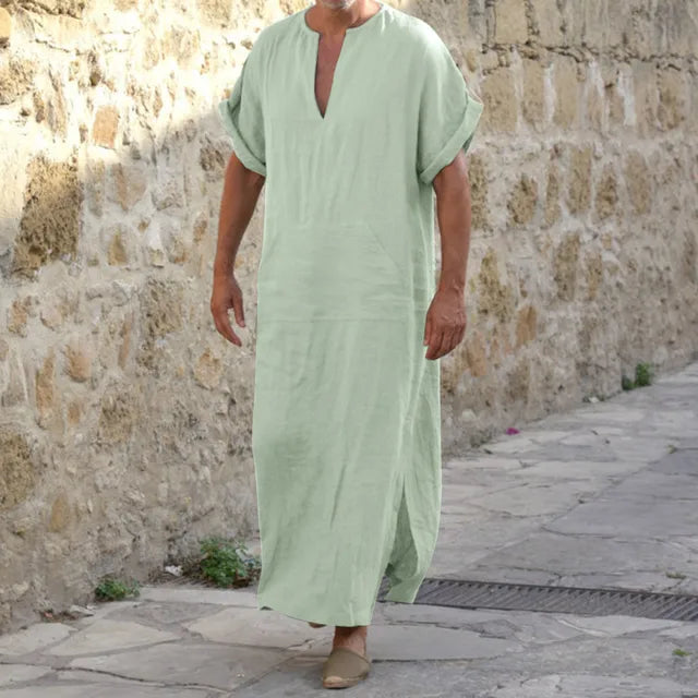 Djellaba blanc à encolure V