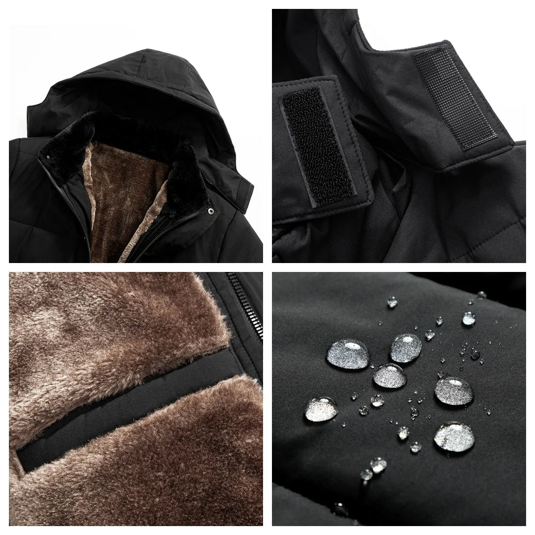 Doudoune chaude doublée de fourrure pour homme
