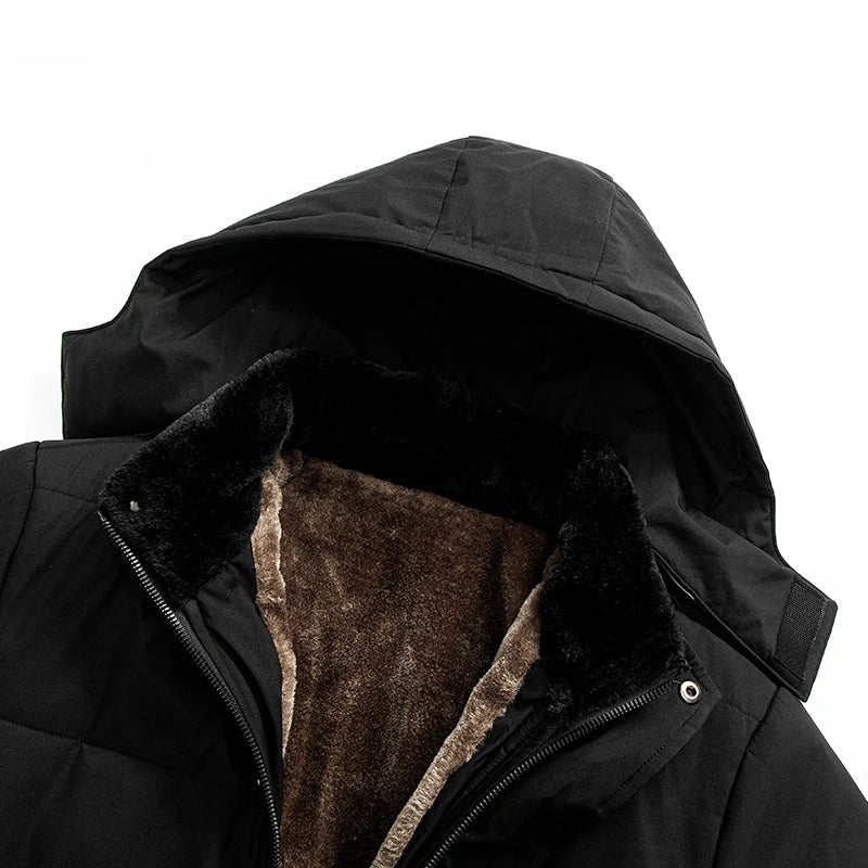 Doudoune chaude doublée de fourrure pour homme