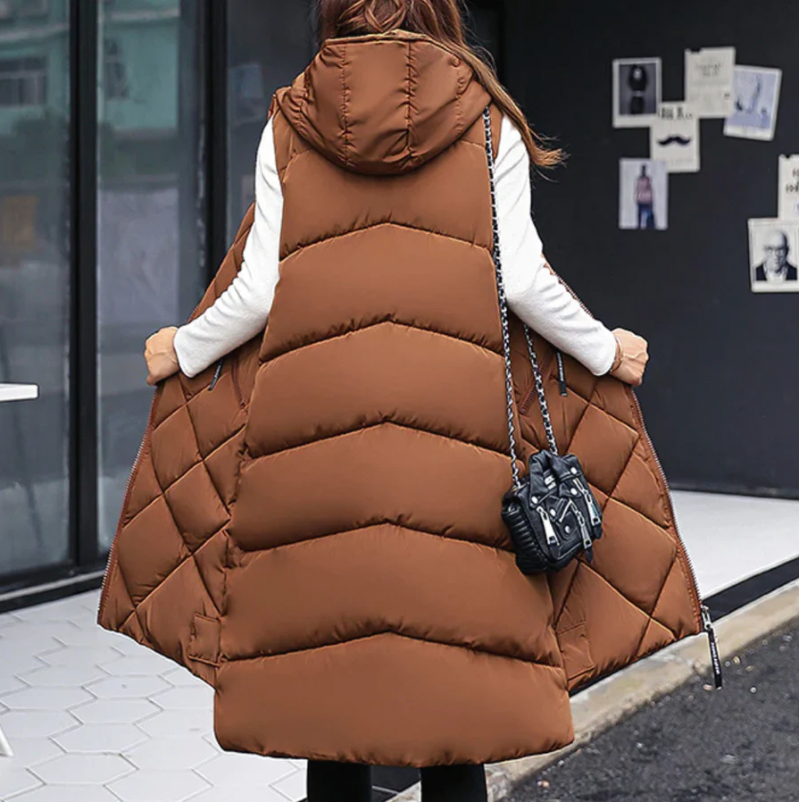 Doudoune longue sans manches pour femme