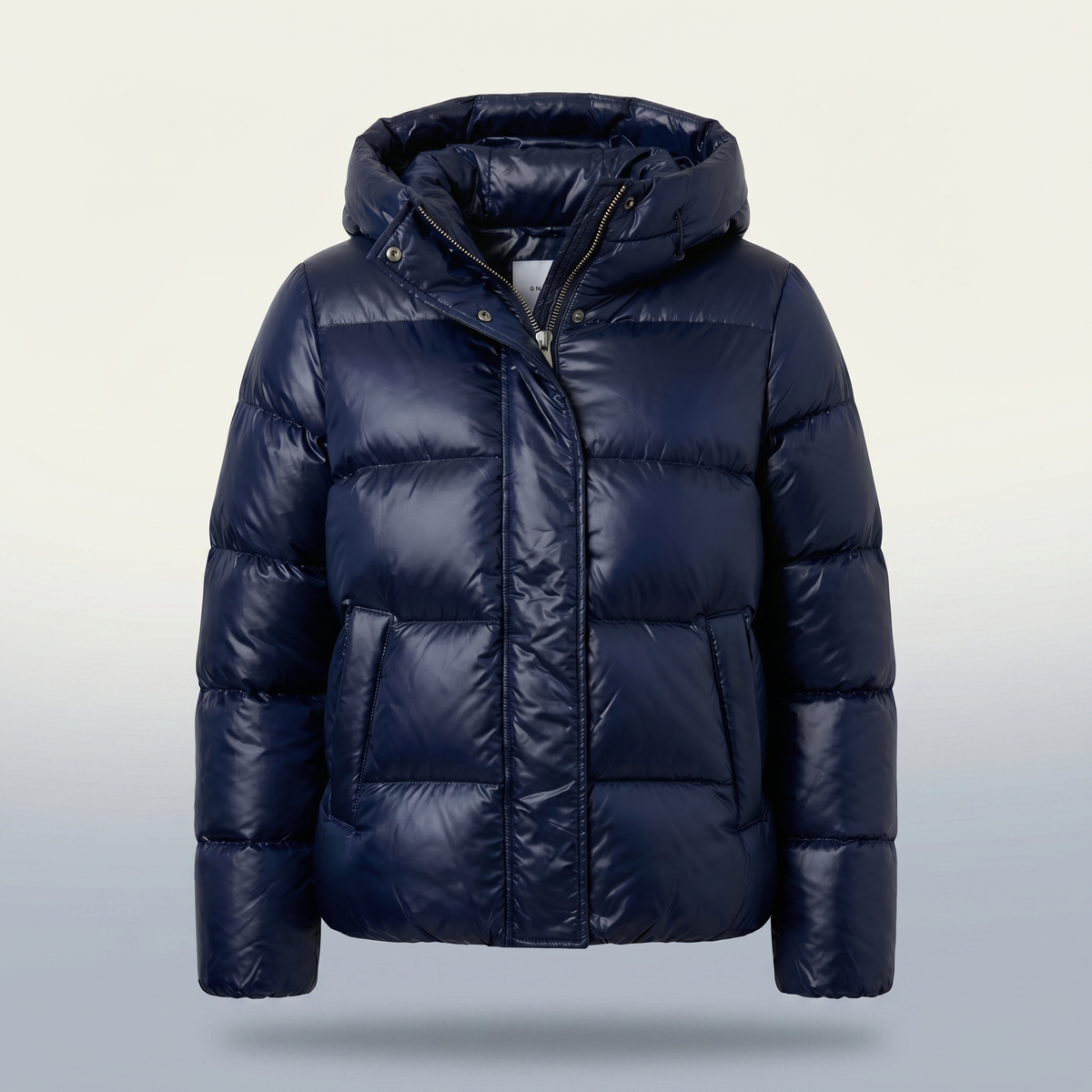 Doudoune matelassée brillante pour femme | Manteau court à capuche | Coupe oversized