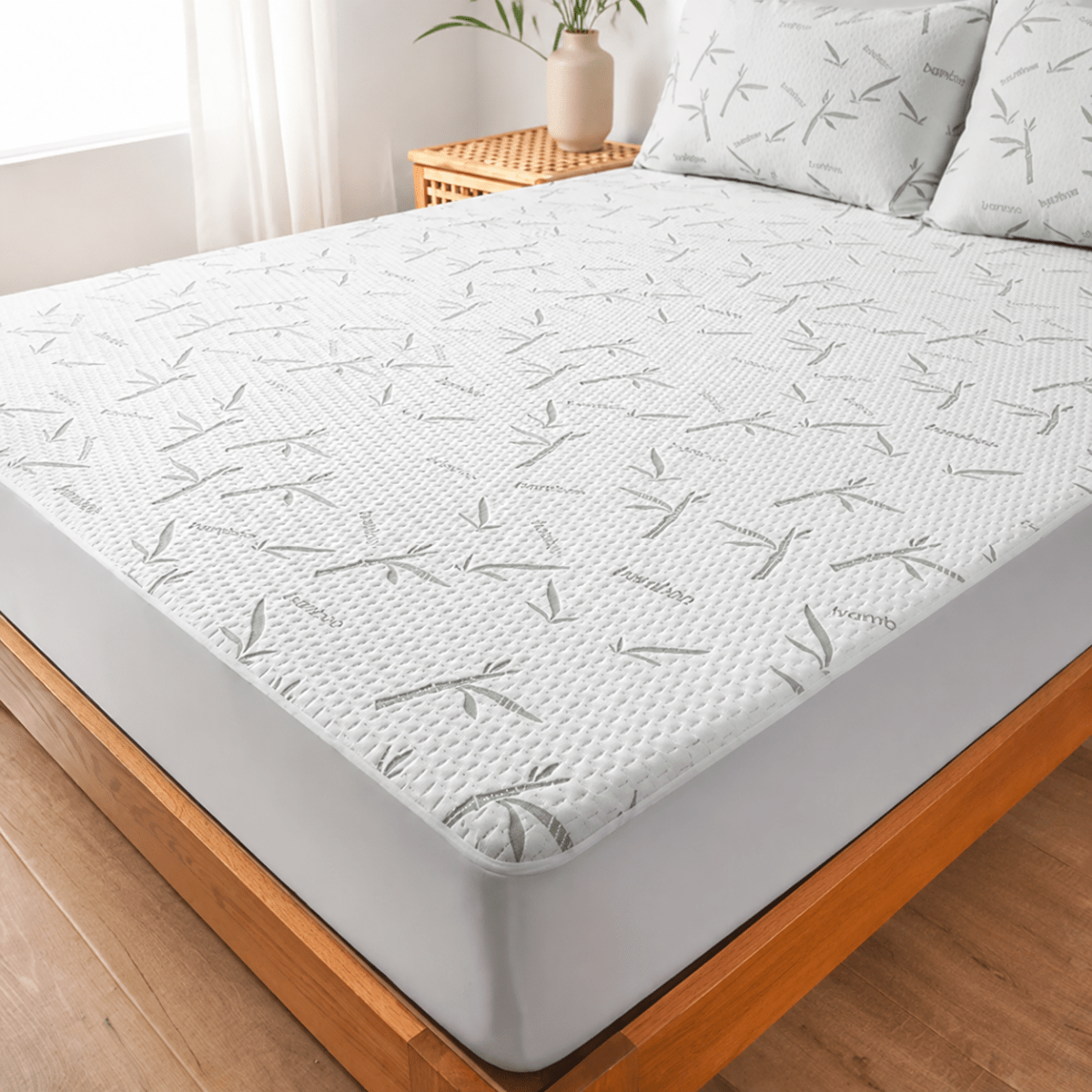 Drap-housse rafraîchissant ajustable en bambou pour un sommeil frais et confortable