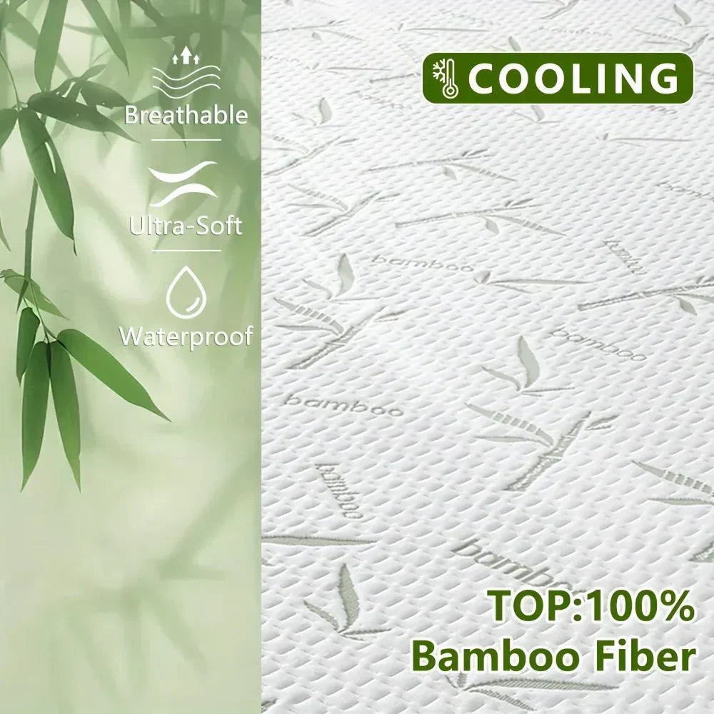 Drap-housse rafraîchissant ajustable en bambou pour un sommeil frais et confortable