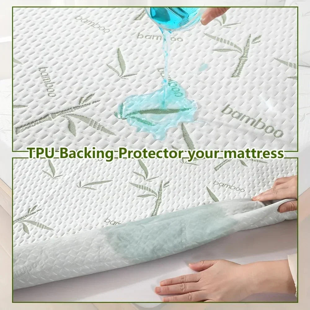 Drap-housse rafraîchissant ajustable en bambou pour un sommeil frais et confortable