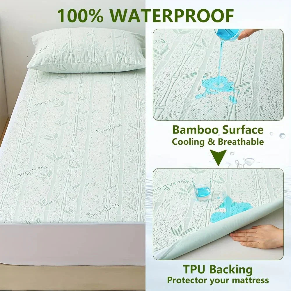 Drap-housse rafraîchissant ajustable en bambou pour un sommeil frais et confortable