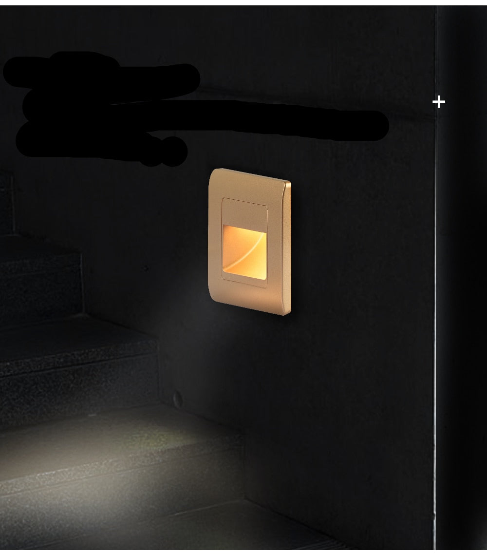EB Brone - LED Stair Light 4 Colors PIR Sensor Recessed Footlight