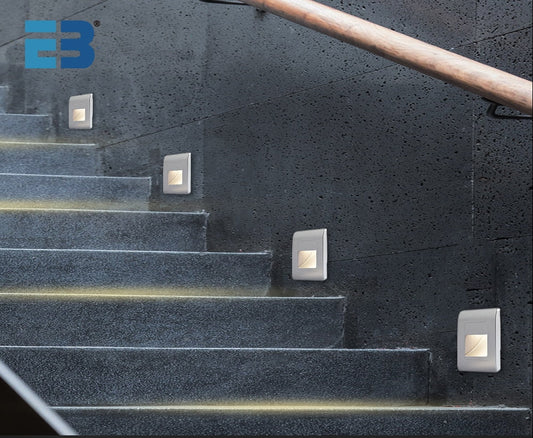 EB Brone - LED Stair Light 4 Colors PIR Sensor Recessed Footlight