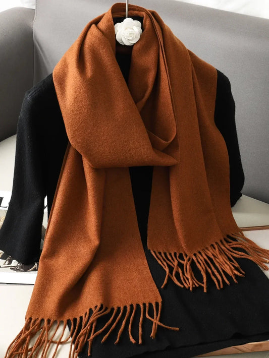Écharpe d'hiver pour femme – 62 couleurs, écharpe épaisse et luxueuse à franges, coupe-vent et chaude pour l'hiver