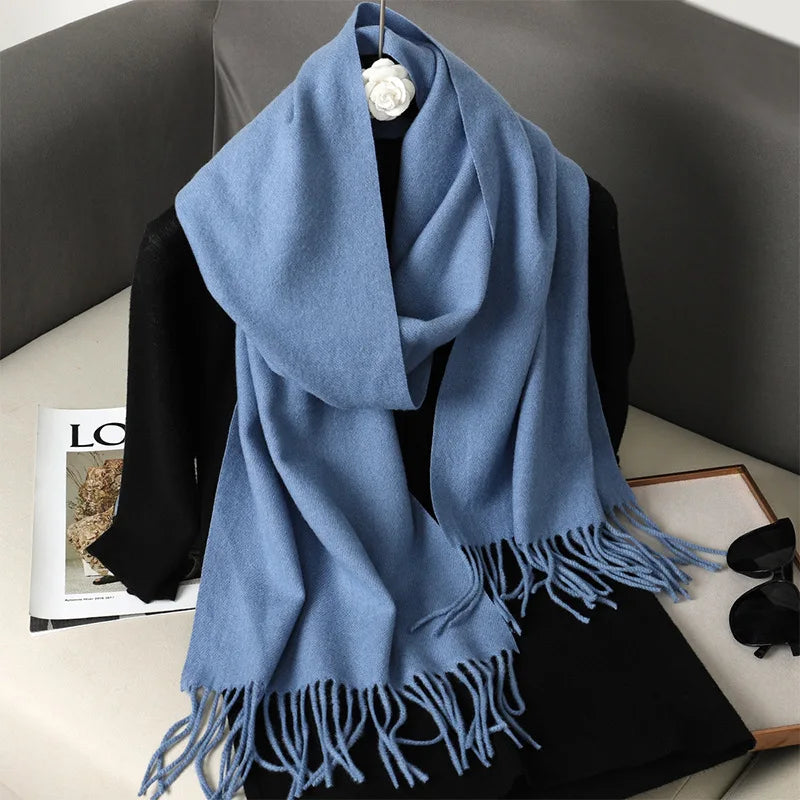 Écharpe d'hiver pour femme – 62 couleurs, écharpe épaisse et luxueuse à franges, coupe-vent et chaude pour l'hiver