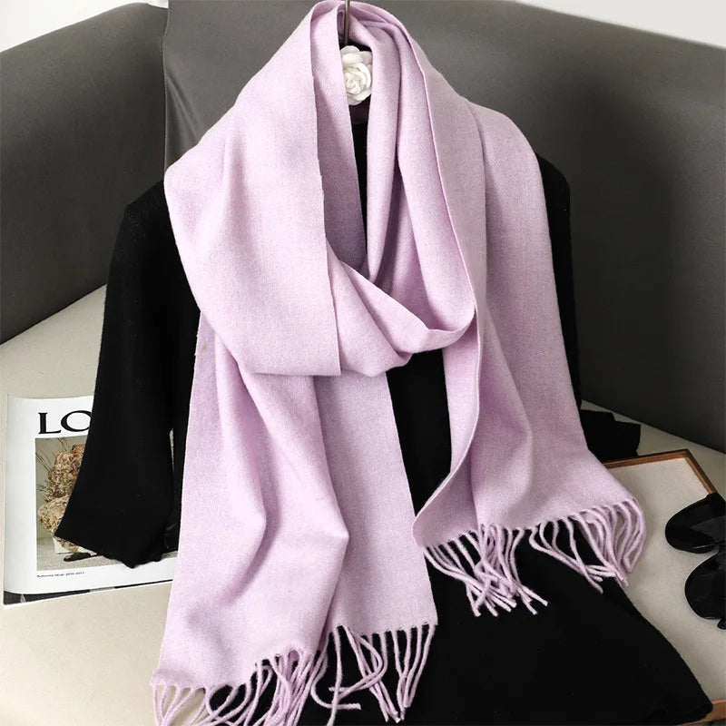 Écharpe d'hiver pour femme – 62 couleurs, écharpe épaisse et luxueuse à franges, coupe-vent et chaude pour l'hiver