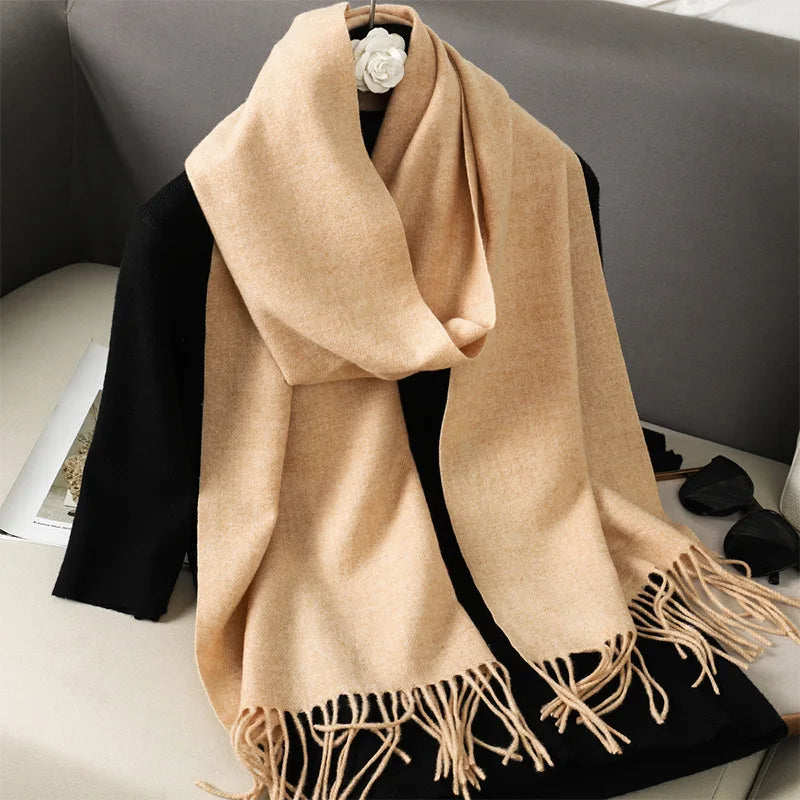 Écharpe d'hiver pour femme – 62 couleurs, écharpe épaisse et luxueuse à franges, coupe-vent et chaude pour l'hiver
