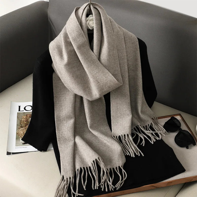 Écharpe d'hiver pour femme – 62 couleurs, écharpe épaisse et luxueuse à franges, coupe-vent et chaude pour l'hiver